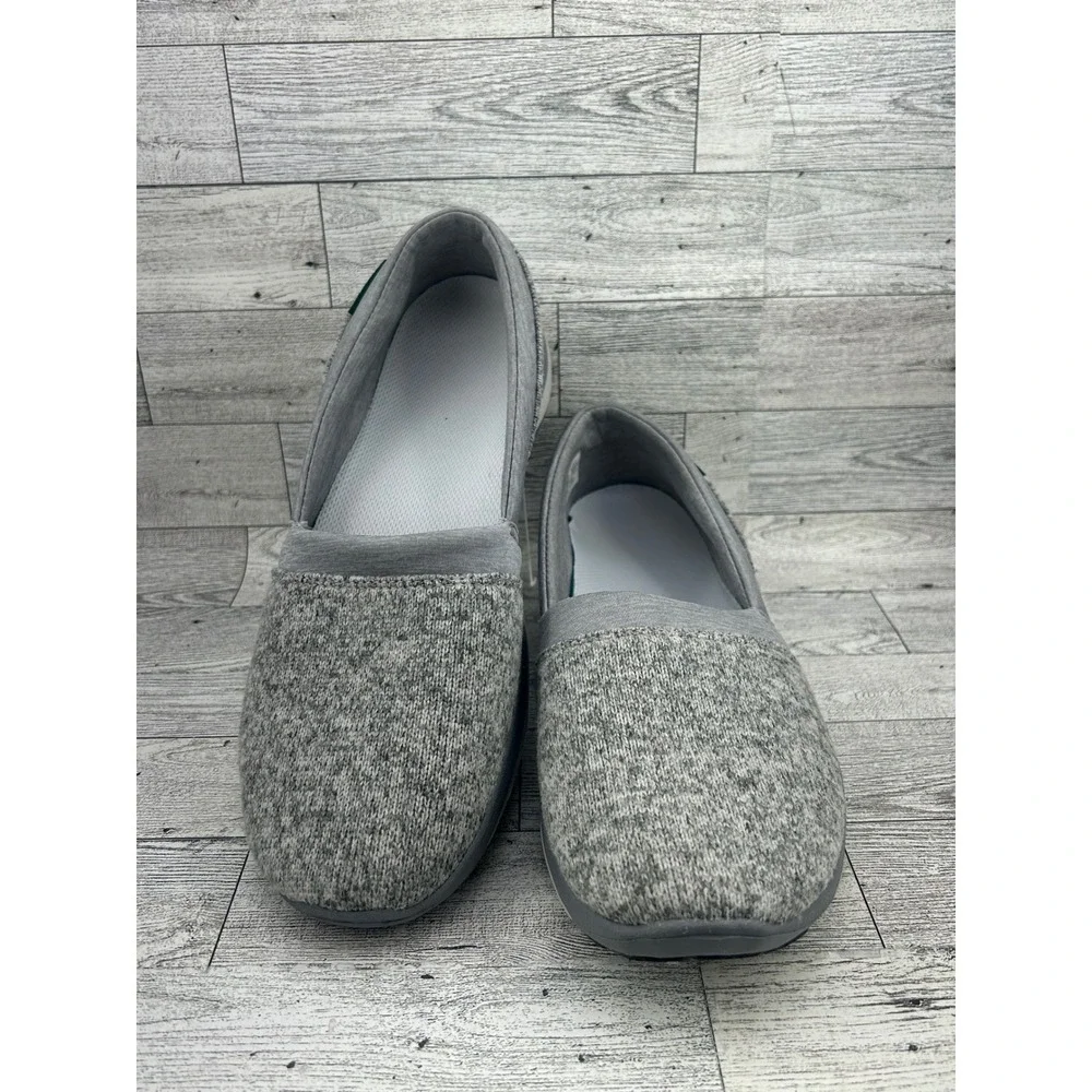 LL Bean Womens Everyday Slip-On Shoes Gray Knit Loafers 503514‎ Size 9 Medium